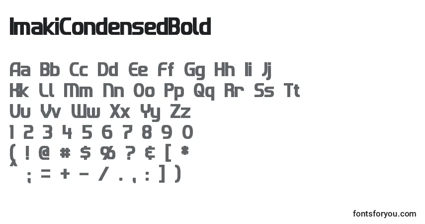 Czcionka ImakiCondensedBold – alfabet, cyfry, specjalne znaki