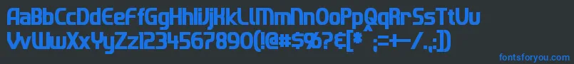 ImakiCondensedBold Font – Blue Fonts on Black Background