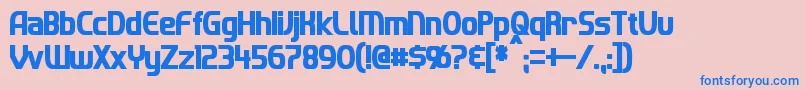 フォントImakiCondensedBold – ピンクの背景に青い文字