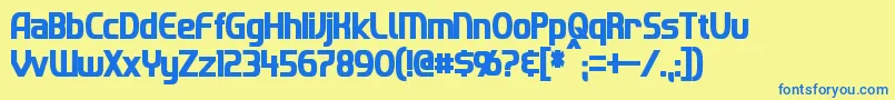 ImakiCondensedBold Font – Blue Fonts on Yellow Background