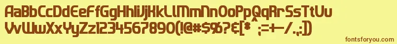 ImakiCondensedBold Font – Brown Fonts on Yellow Background