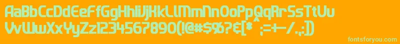 ImakiCondensedBold Font – Green Fonts on Orange Background