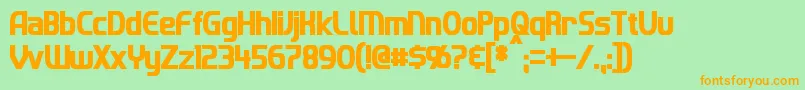 ImakiCondensedBold Font – Orange Fonts on Green Background