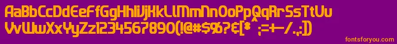 ImakiCondensedBold Font – Orange Fonts on Purple Background