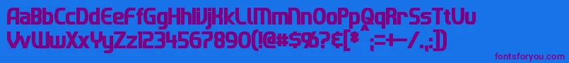 Fonte ImakiCondensedBold – fontes roxas em um fundo azul