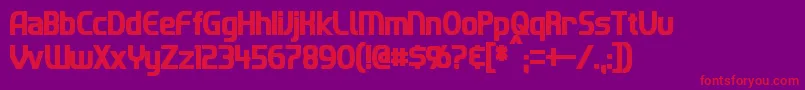 ImakiCondensedBold Font – Red Fonts on Purple Background