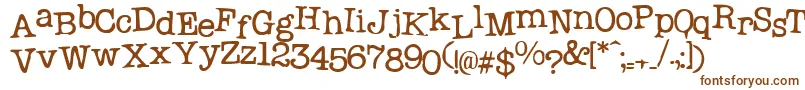 Probsecretary1-fontti – ruskeat fontit valkoisella taustalla