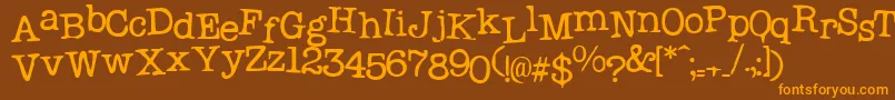 Probsecretary1 Font – Orange Fonts on Brown Background