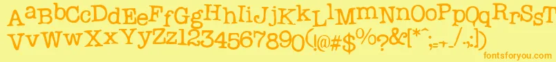 Probsecretary1 Font – Orange Fonts on Yellow Background