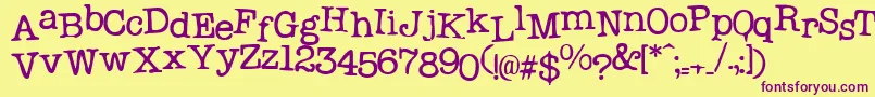 Probsecretary1 Font – Purple Fonts on Yellow Background