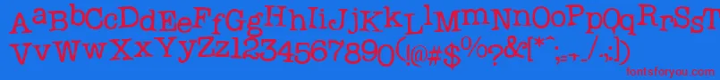 Probsecretary1 Font – Red Fonts on Blue Background