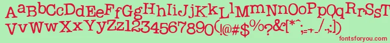 Probsecretary1 Font – Red Fonts on Green Background