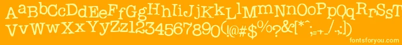 Probsecretary1 Font – Yellow Fonts on Orange Background