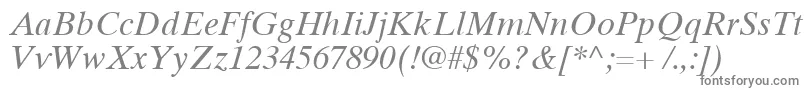 TimesTenCyrillicInclined-fontti – harmaat kirjasimet valkoisella taustalla