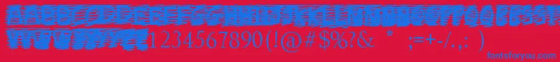 CrossOut Font – Blue Fonts on Red Background