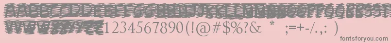 CrossOut Font – Gray Fonts on Pink Background