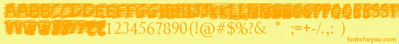 CrossOut Font – Orange Fonts on Yellow Background