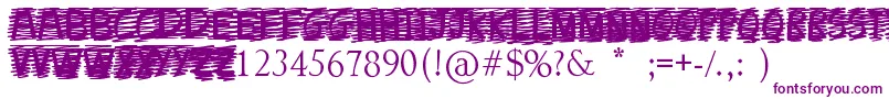 CrossOut Font – Purple Fonts on White Background
