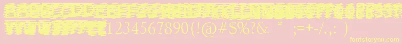 CrossOut Font – Yellow Fonts on Pink Background
