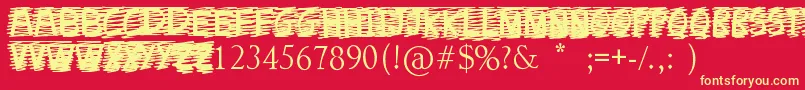 CrossOut Font – Yellow Fonts on Red Background