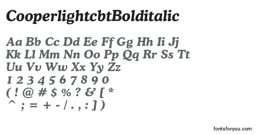 A fonte CooperlightcbtBolditalic – alfabeto, números, caracteres especiais
