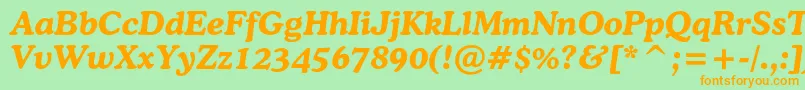 CooperlightcbtBolditalic Font – Orange Fonts on Green Background