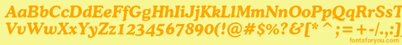 CooperlightcbtBolditalic Font – Orange Fonts on Yellow Background