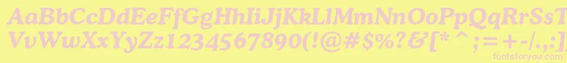 CooperlightcbtBolditalic Font – Pink Fonts on Yellow Background