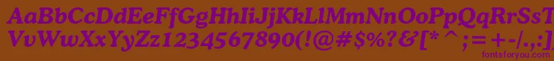 CooperlightcbtBolditalic Font – Purple Fonts on Brown Background