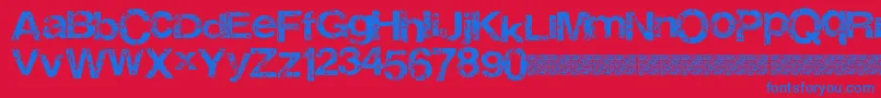 フォントThirdrail – 赤い背景に青い文字