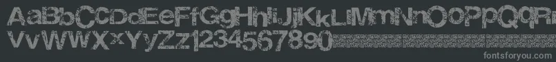 フォントThirdrail – 黒い背景に灰色の文字