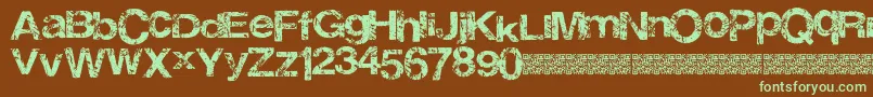 Thirdrail Font – Green Fonts on Brown Background