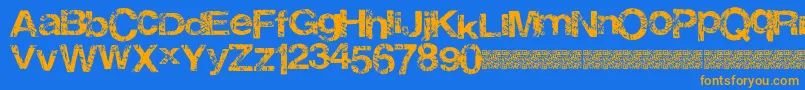 Thirdrail Font – Orange Fonts on Blue Background