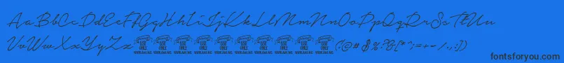 NoteraPersonaluseonly Font – Black Fonts on Blue Background