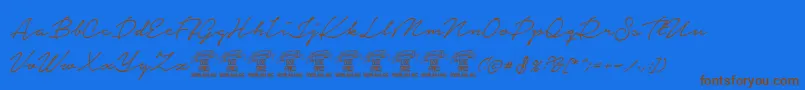 NoteraPersonaluseonly Font – Brown Fonts on Blue Background