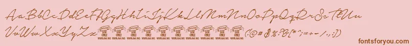 NoteraPersonaluseonly Font – Brown Fonts on Pink Background