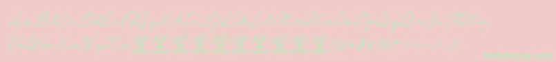 NoteraPersonaluseonly Font – Green Fonts on Pink Background