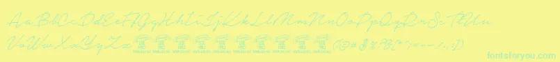 Подробнее о шрифте NoteraPersonaluseonly Шрифт NoteraPersonaluseonly – зелёные шрифты на жёлтом фоне