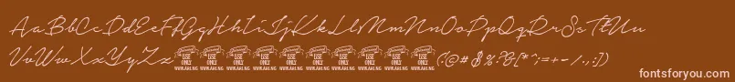 NoteraPersonaluseonly Font – Pink Fonts on Brown Background