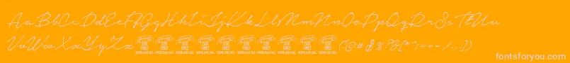 NoteraPersonaluseonly Font – Pink Fonts on Orange Background