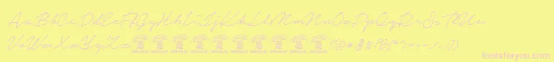 NoteraPersonaluseonly Font – Pink Fonts on Yellow Background