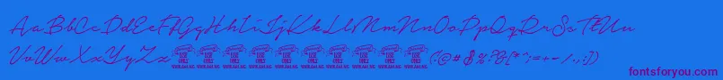 NoteraPersonaluseonly Font – Purple Fonts on Blue Background