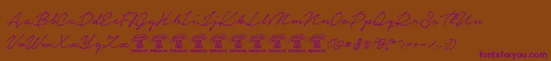NoteraPersonaluseonly Font – Purple Fonts on Brown Background