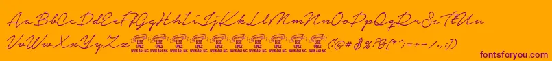 NoteraPersonaluseonly Font – Purple Fonts on Orange Background