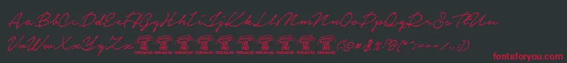 NoteraPersonaluseonly Font – Red Fonts on Black Background