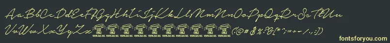 NoteraPersonaluseonly Font – Yellow Fonts on Black Background