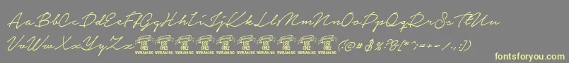 NoteraPersonaluseonly Font – Yellow Fonts on Gray Background