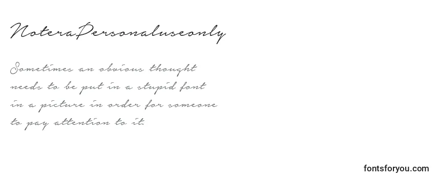 Schriftart NoteraPersonaluseonly