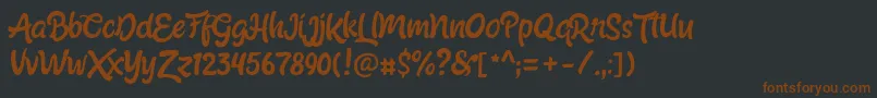 フォントShabrinaRegularFree – 黒い背景に茶色のフォント