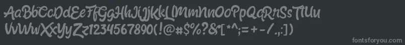 Fonte ShabrinaRegularFree – fontes cinzas em um fundo preto